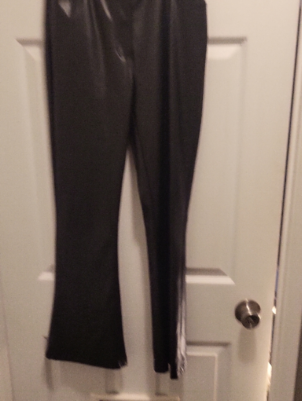 Ardene Black Faux Leather Flare  Pants